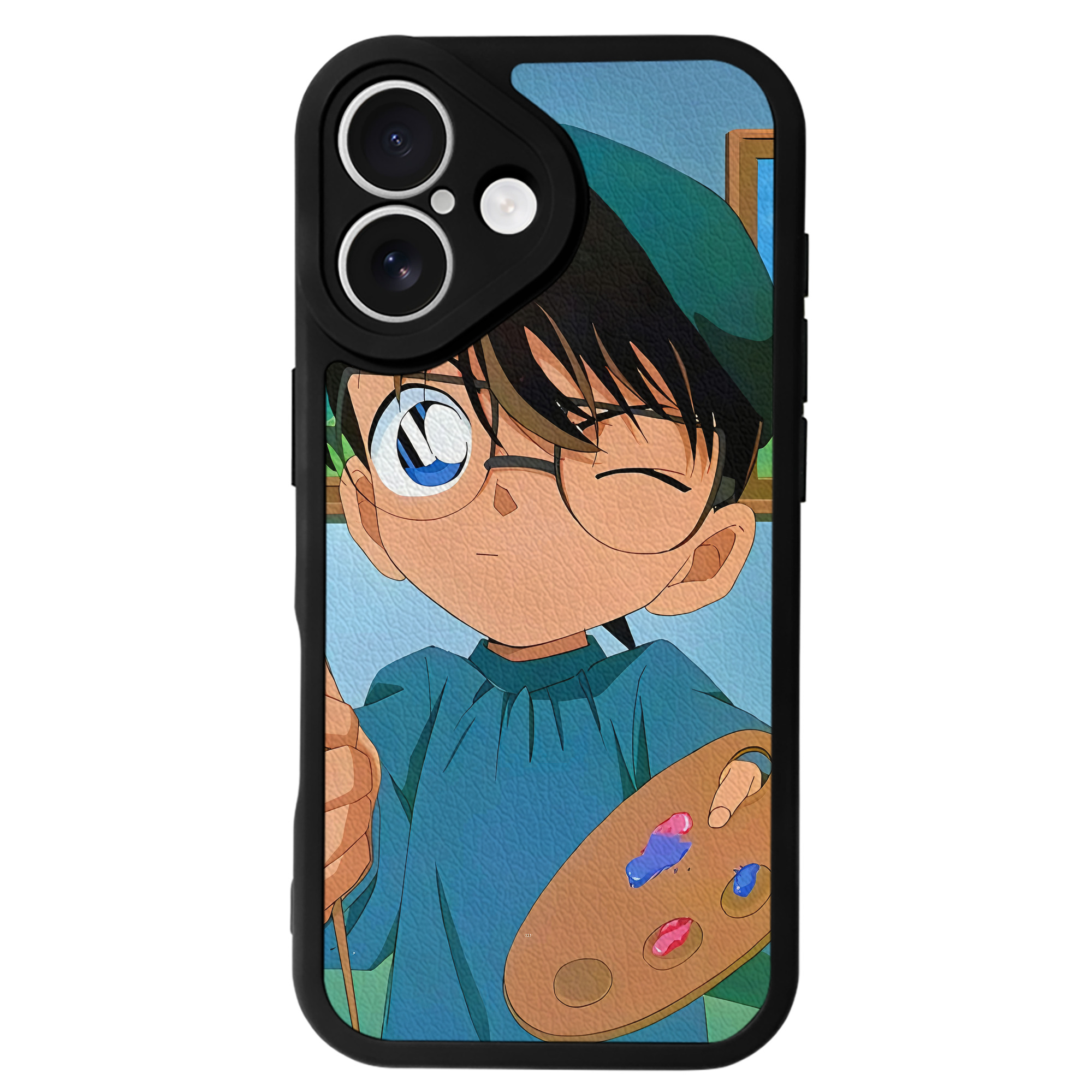 （画像用） 名探偵コナン Detective Conan 【iPhone 16シリーズ対応】シリコンスマホケース（レザー調） 材質：シリコン